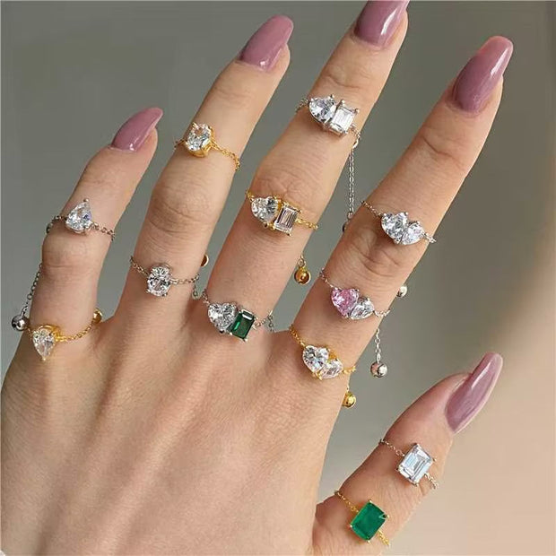 Gemstone String Rings