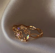 Cute Flower Moon Butterfly Rings