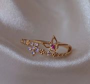 Cute Flower Moon Butterfly Rings