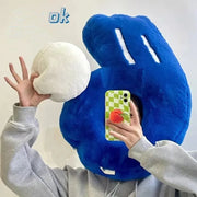 2Pcs Blue OK Hand Shape Pillow