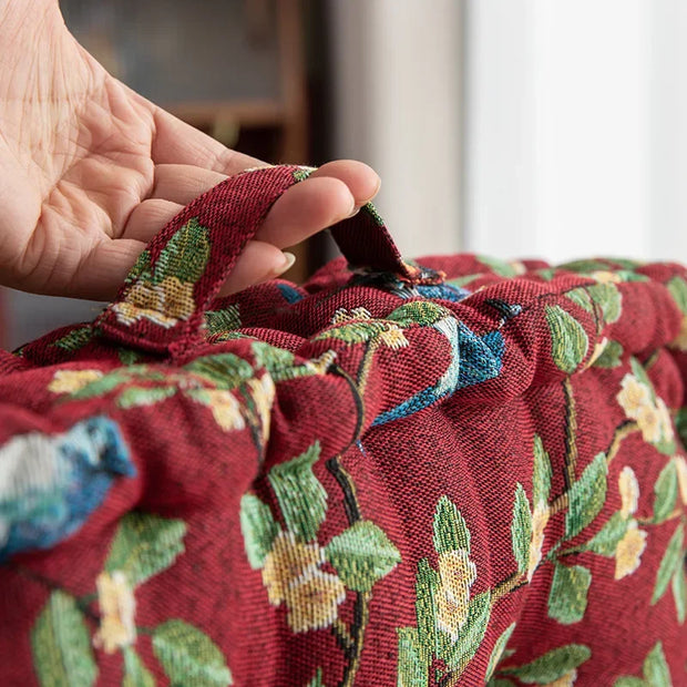 Flower Themed Pleated Seat Cushion