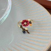 Vintage Love Birds and Flowers Rings