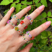 Crystal Beaded Elastic Rings